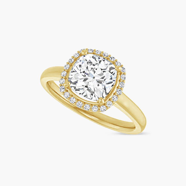 The Halo Maren  Cushion Yellow Gold