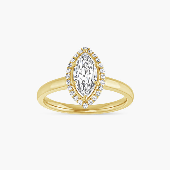 The Halo Maren Marquise  Yellow Gold