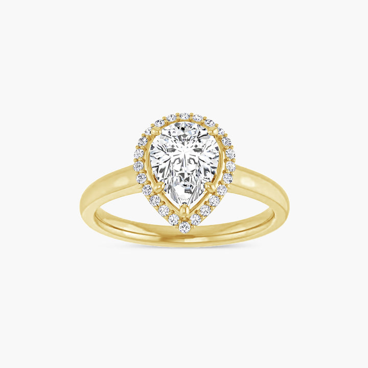 The Halo Maren Pear Yellow Gold