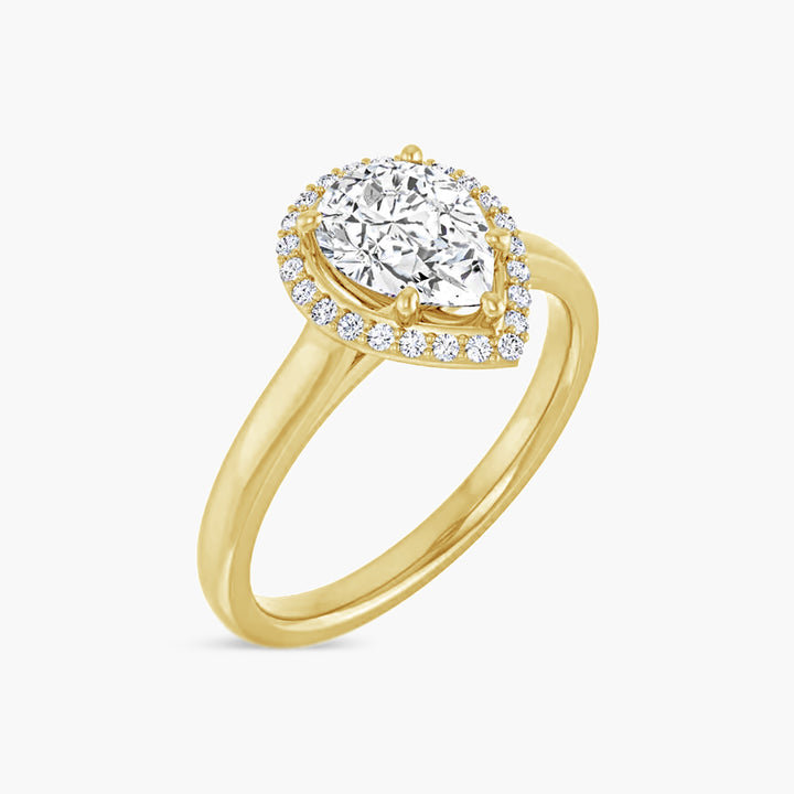 The Halo Maren Pear Yellow Gold