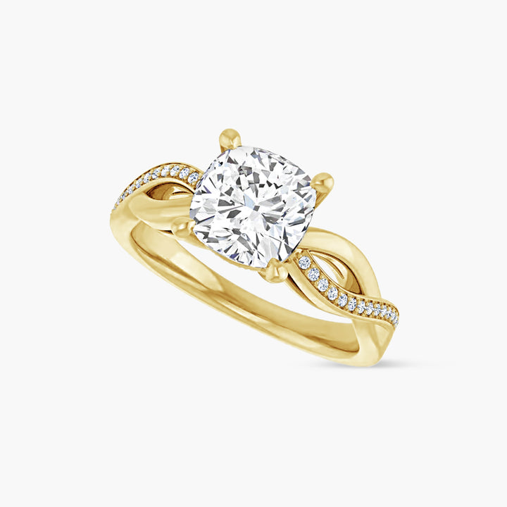 The Accented Rue  Cushion Yellow Gold