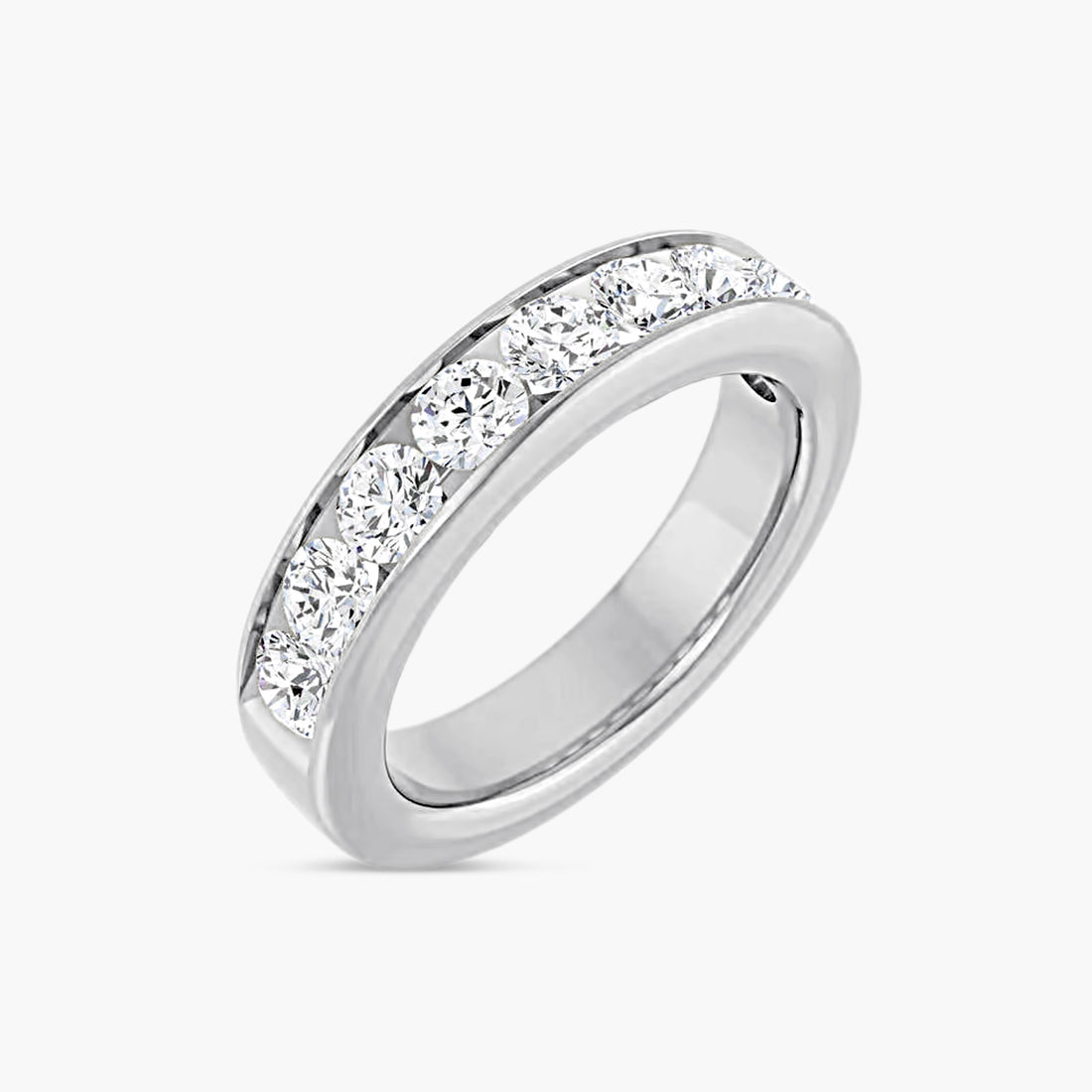 Round Channel-Set Anniversary Band