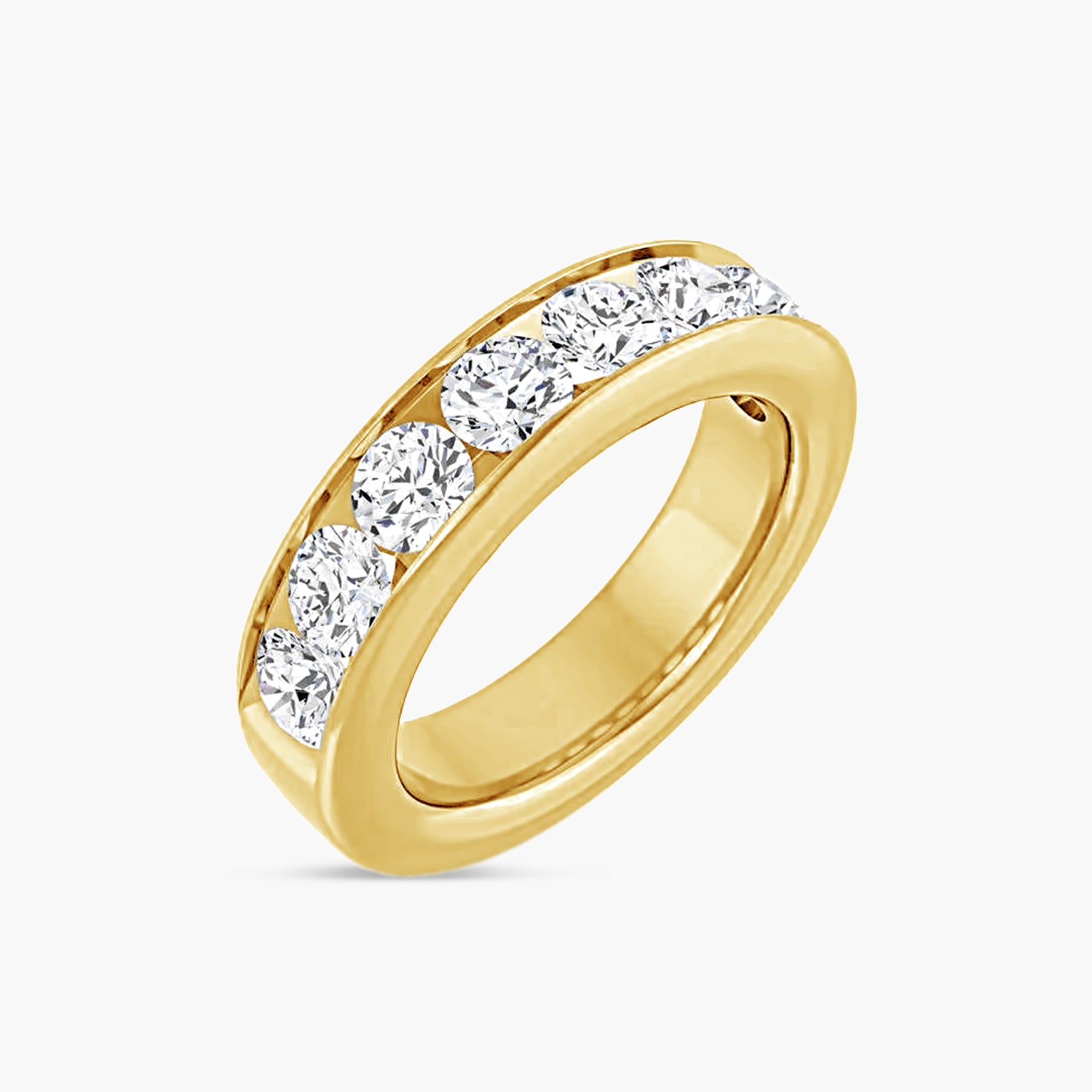 Round Channel-Set Anniversary Band