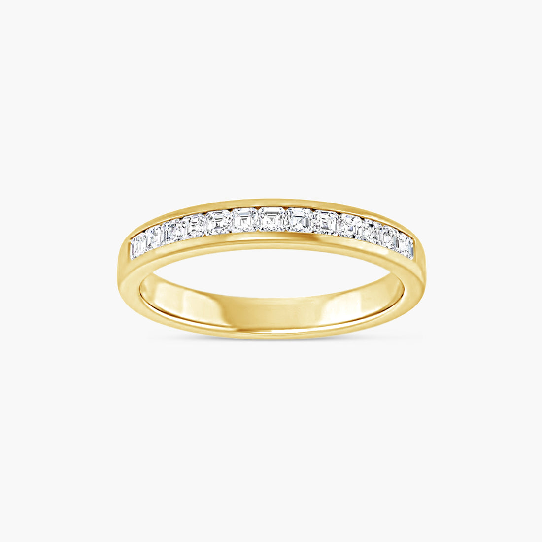 Asscher Men's Channel-Set Band