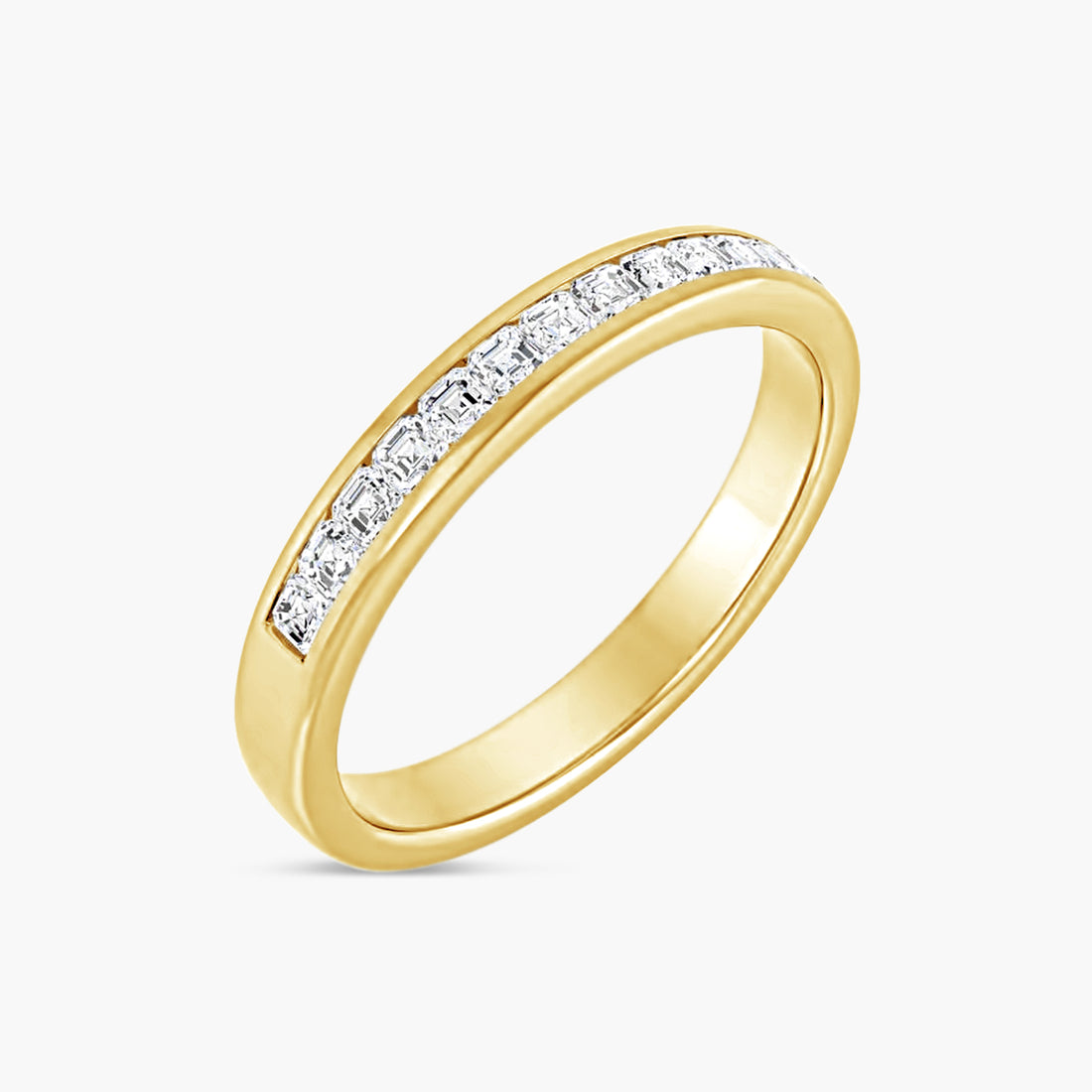 Asscher Men's Channel-Set Band