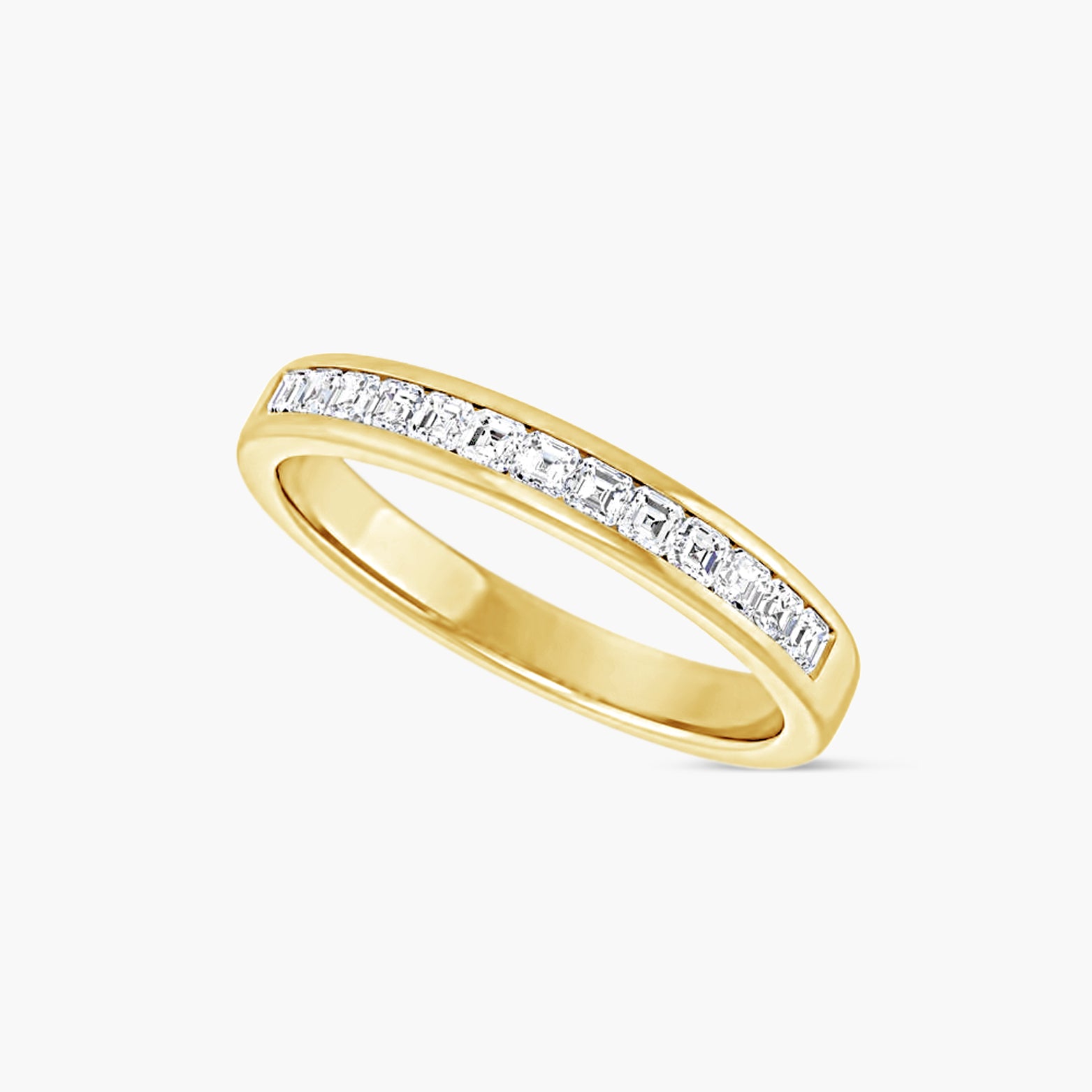 Asscher Men's Channel-Set Band