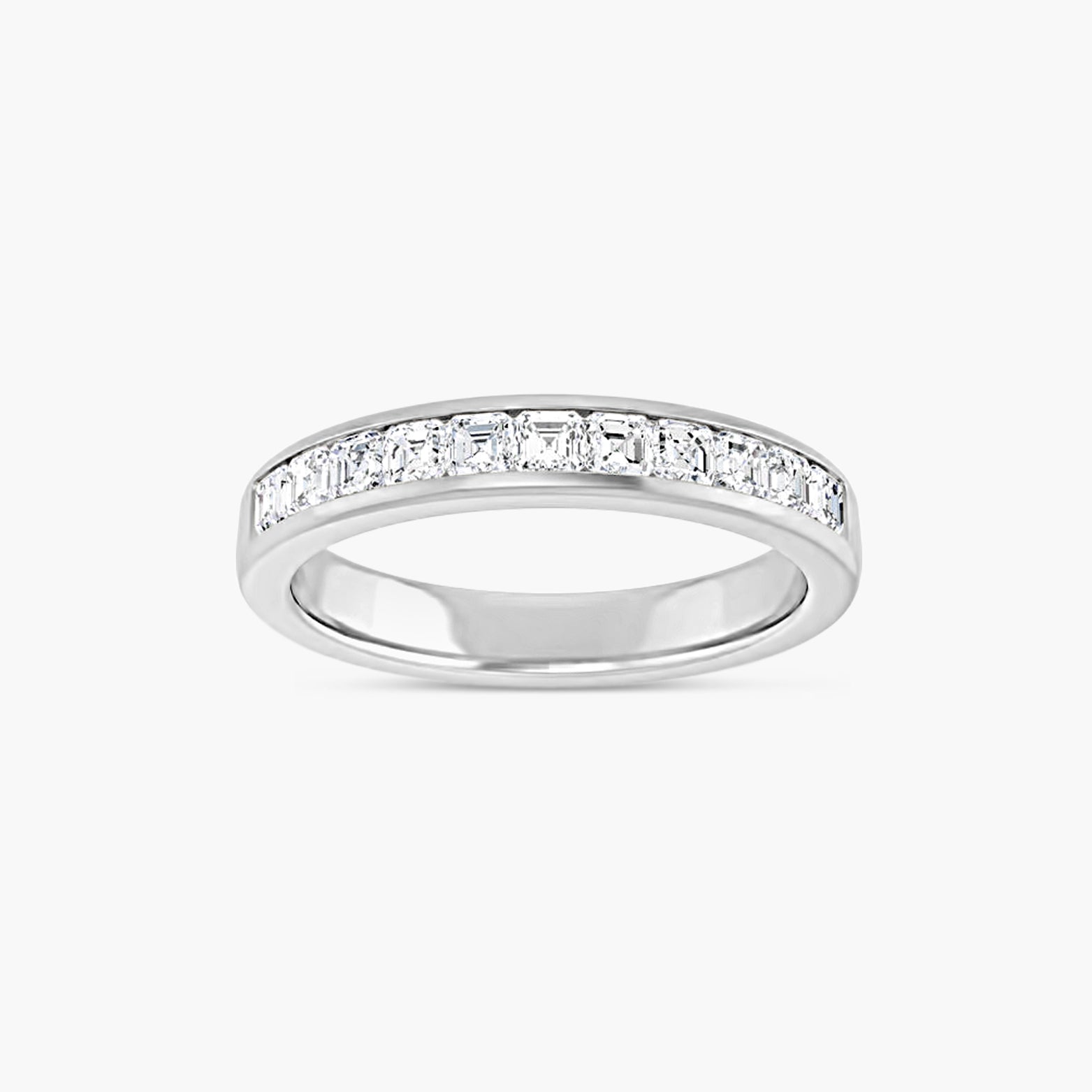 Asscher Men's Channel-Set Band