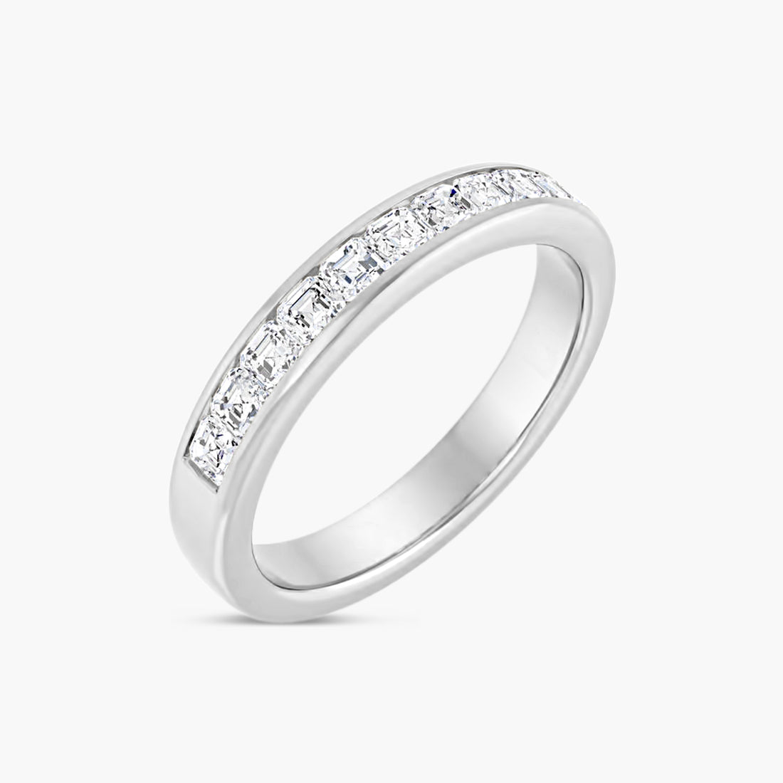 Asscher Men's Channel-Set Band