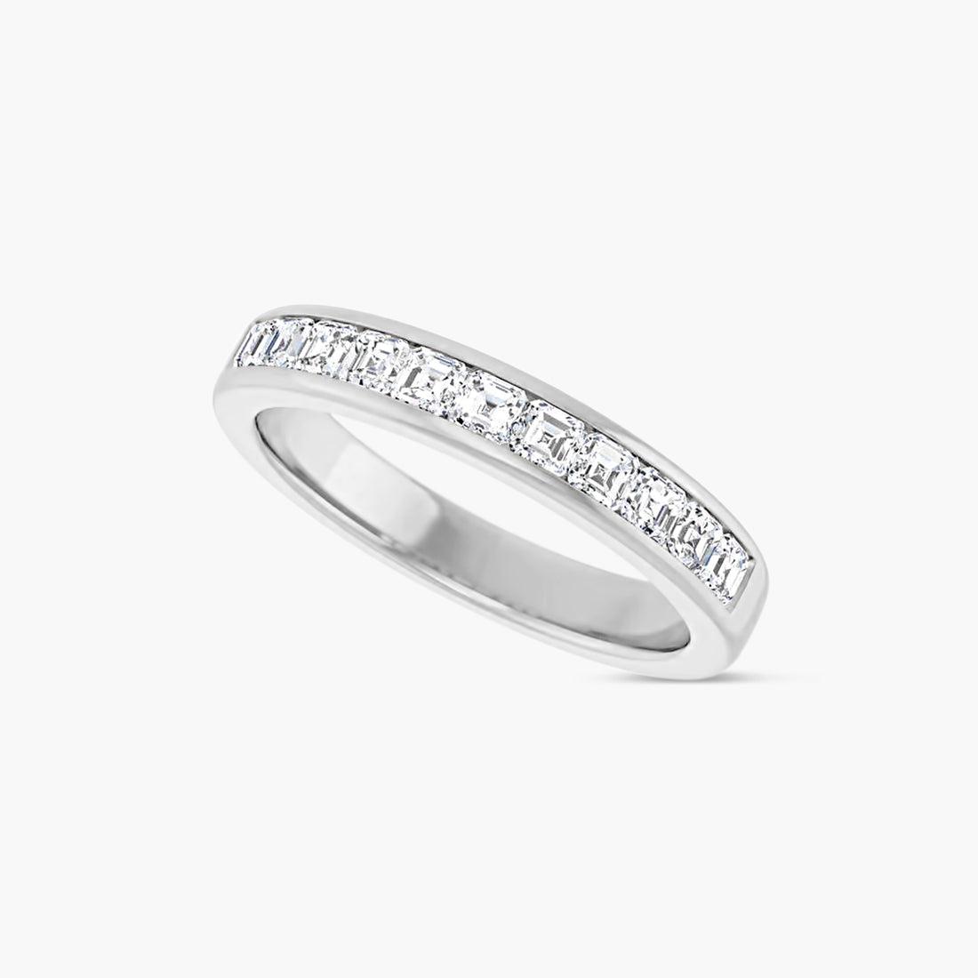 Asscher Men's Channel-Set Band