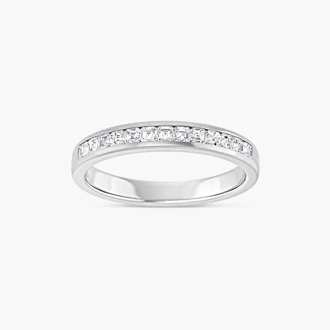 Asscher Men's Channel-Set Band