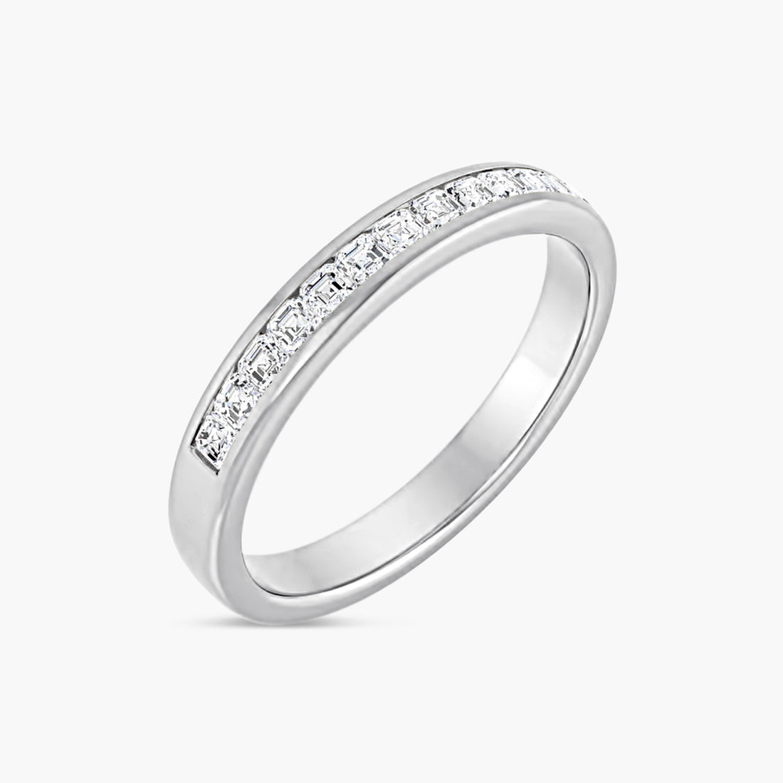 Asscher Men's Channel-Set Band
