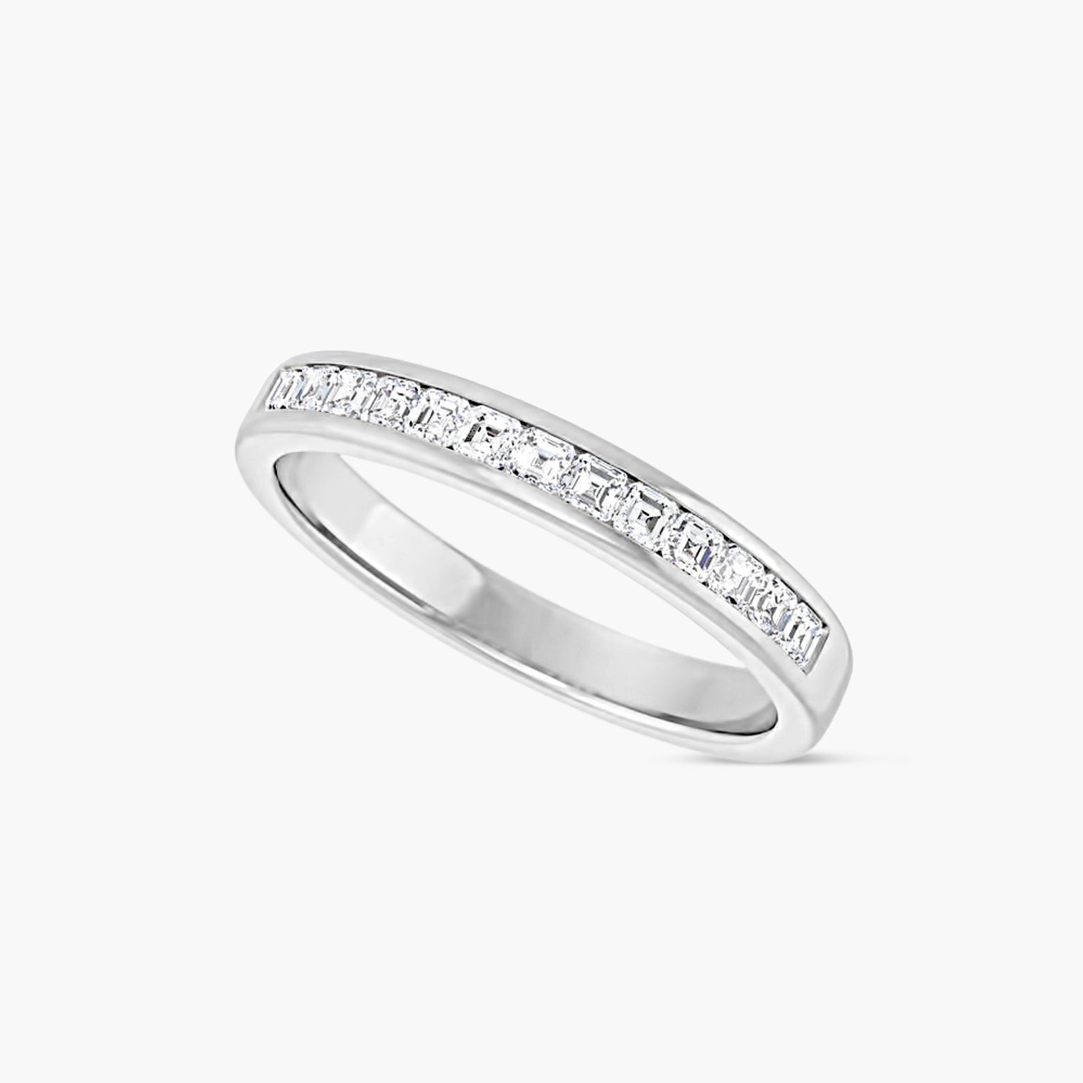 Asscher Men's Channel-Set Band