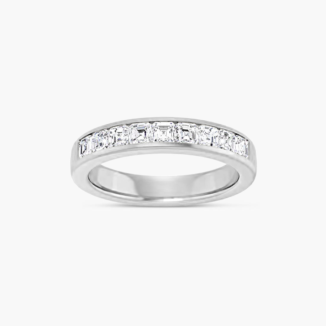 Asscher Men's Channel-Set Band