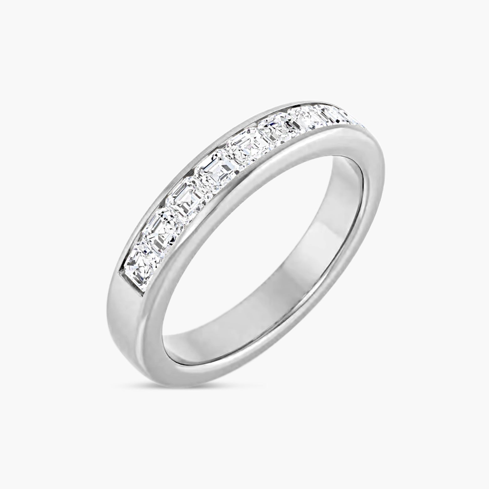 Asscher Men's Channel-Set Band