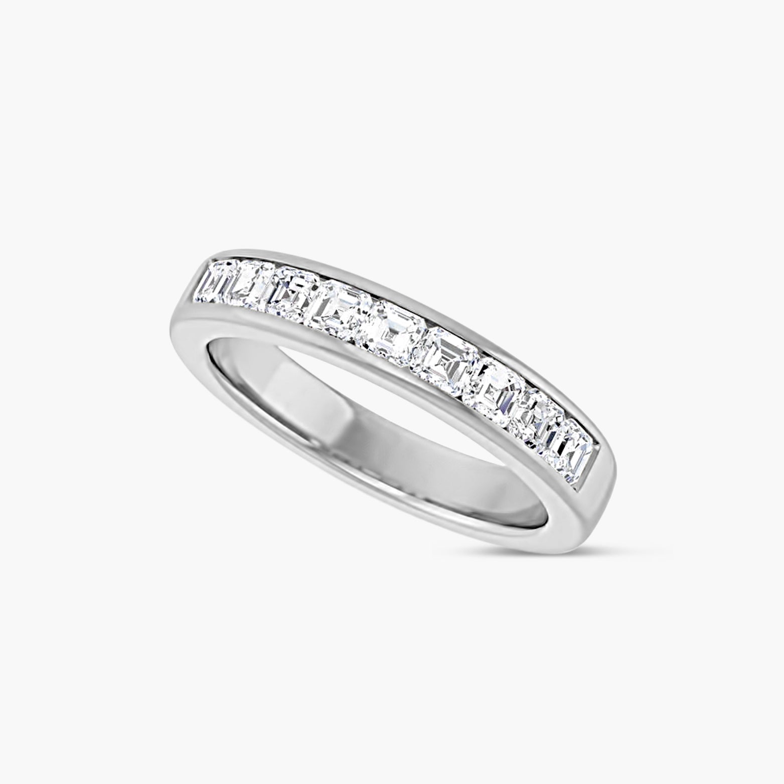 Asscher Men's Channel-Set Band