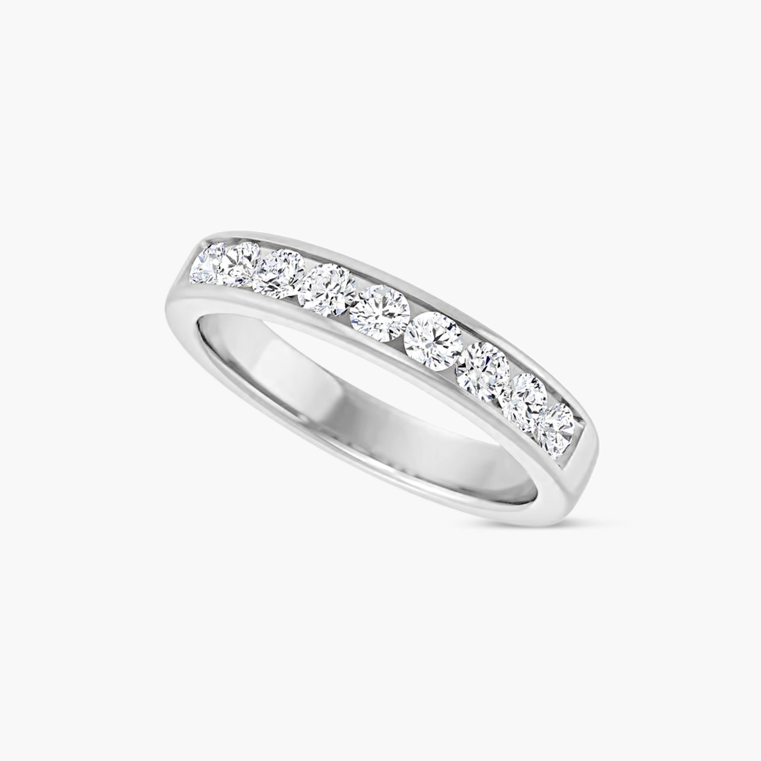 Round Men's Channel-Set Band