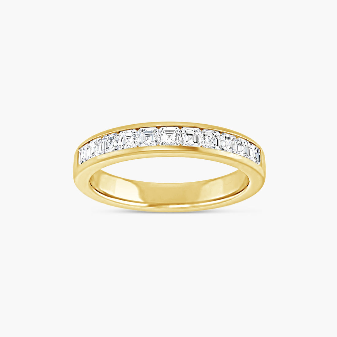 Asscher Men's Channel-Set Band