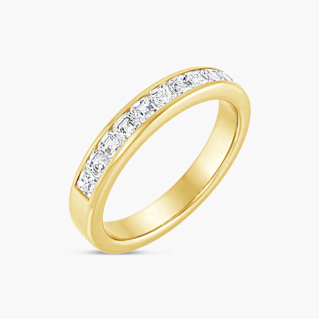 Asscher Men's Channel-Set Band