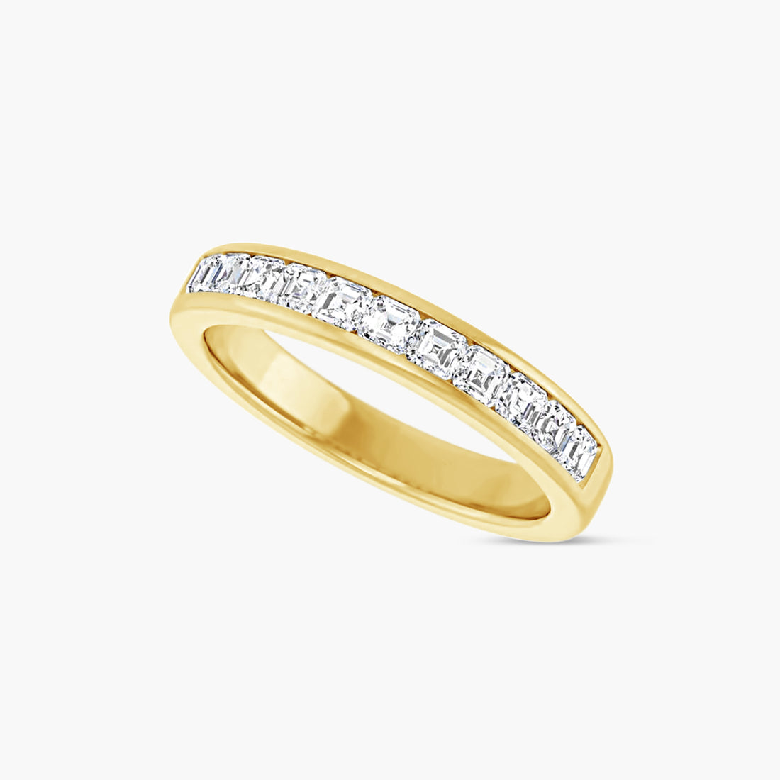 Asscher Men's Channel-Set Band