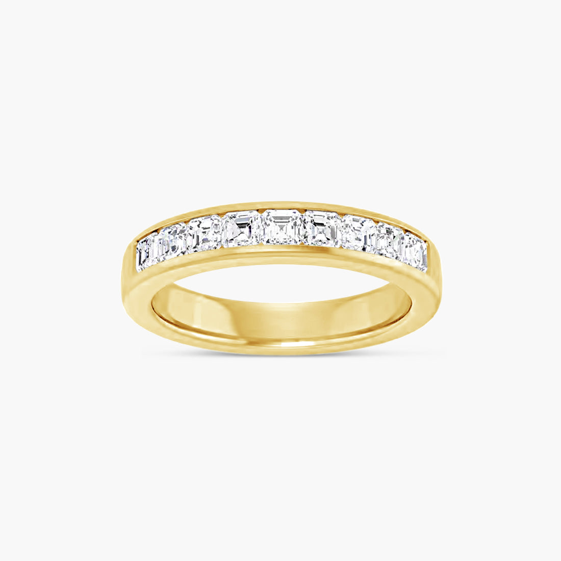 Asscher Men's Channel-Set Band
