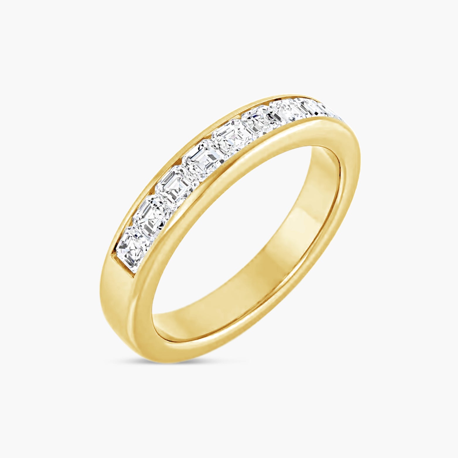 Asscher Men's Channel-Set Band