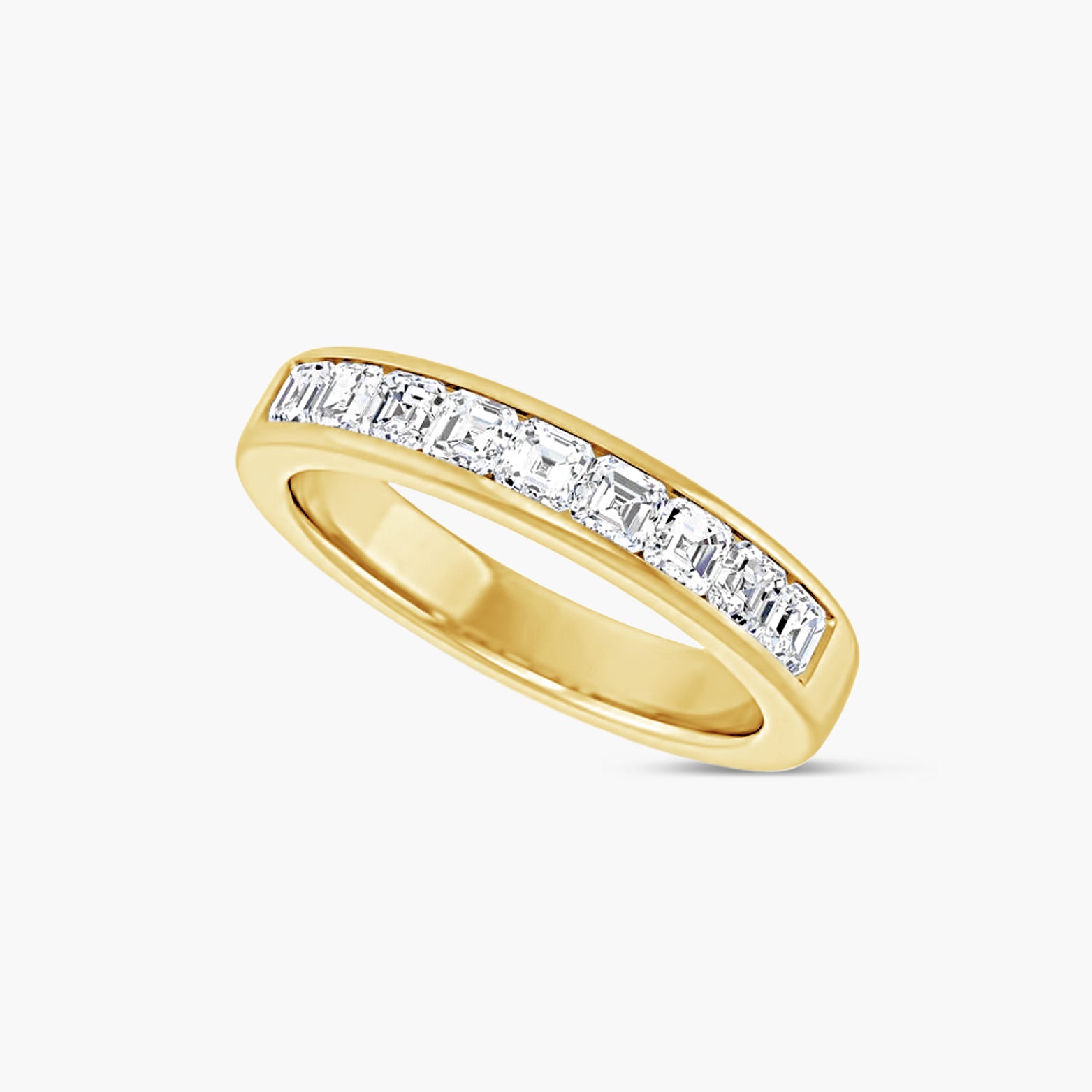 Asscher Men's Channel-Set Band