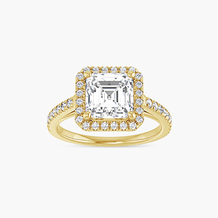 The Halo Brielle Asscher Yellow Gold