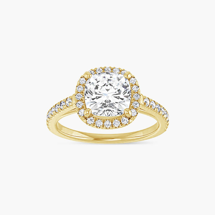 The Halo Brielle  Cushion Yellow Gold