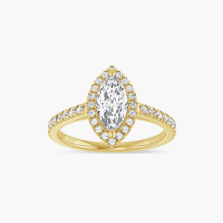 The Halo Brielle Marquise  Yellow Gold