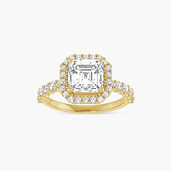 The Halo-Style Azariah Asscher Yellow Gold