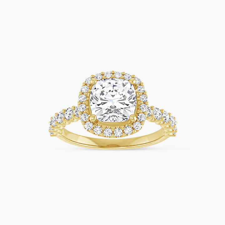 The Halo-Style Azariah  Cushion Yellow Gold