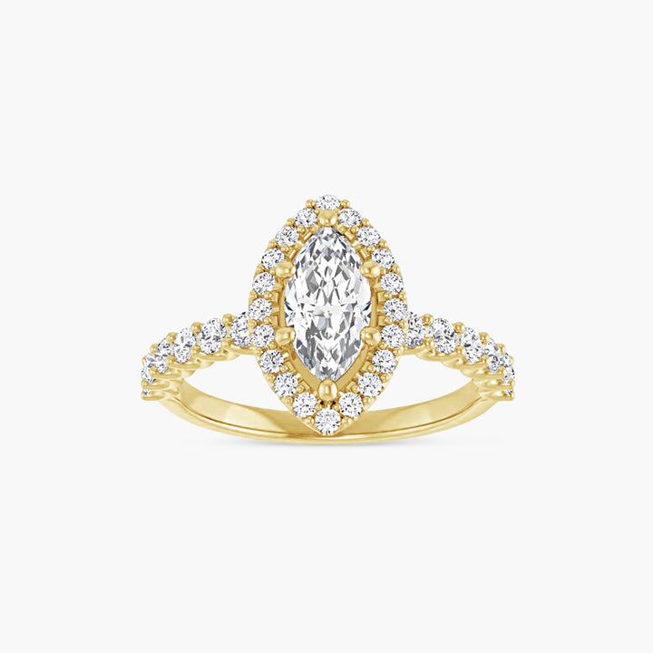 The Halo-Style Azariah Marquise  Yellow Gold