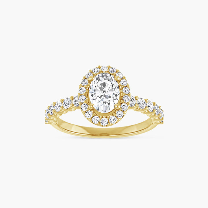 The Halo-Style Azariah Oval Yellow Gold
