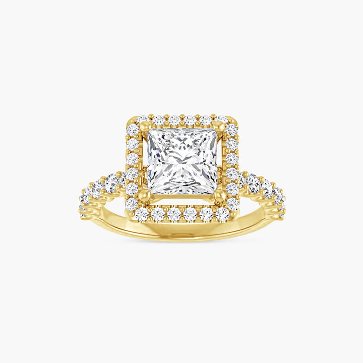 The Halo-Style Azariah Square Yellow Gold