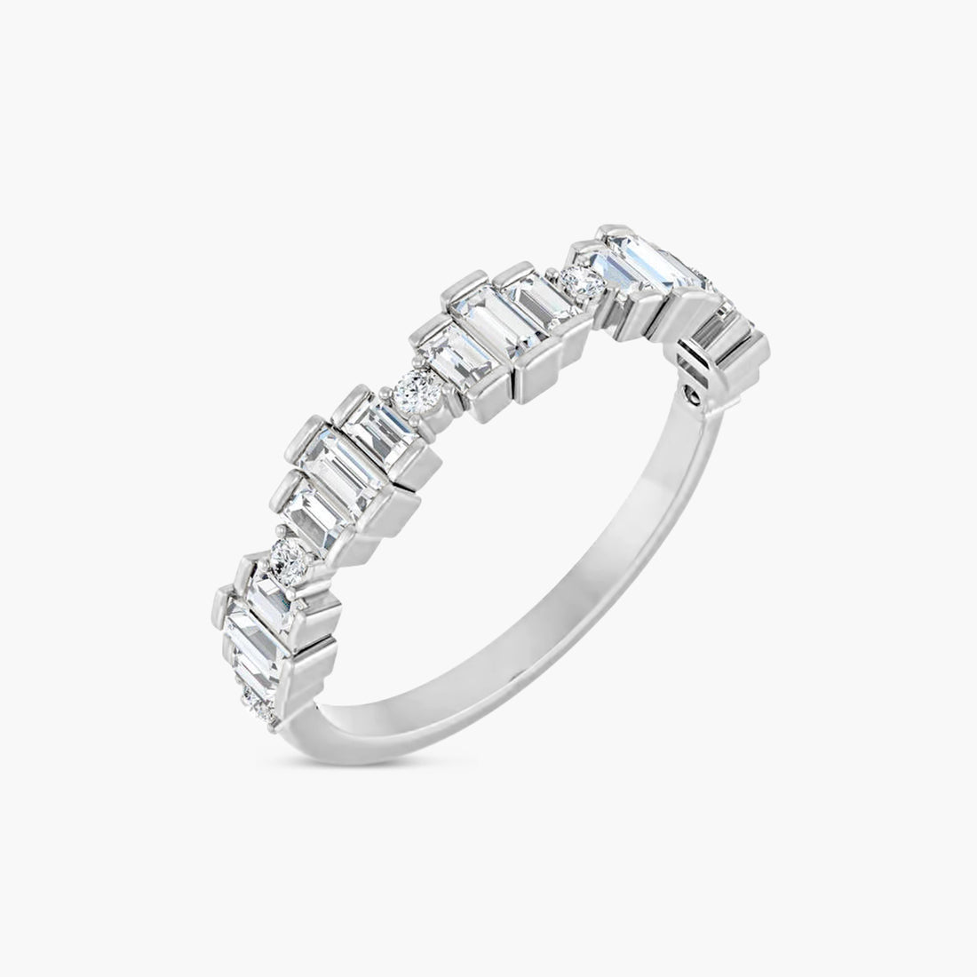 Baguette & Round Lab-Grown Diamond Anniversary Band