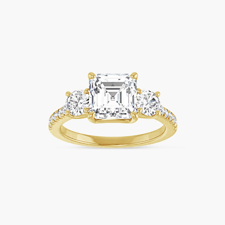 The Three Stone Shiloh Asscher Yellow Gold