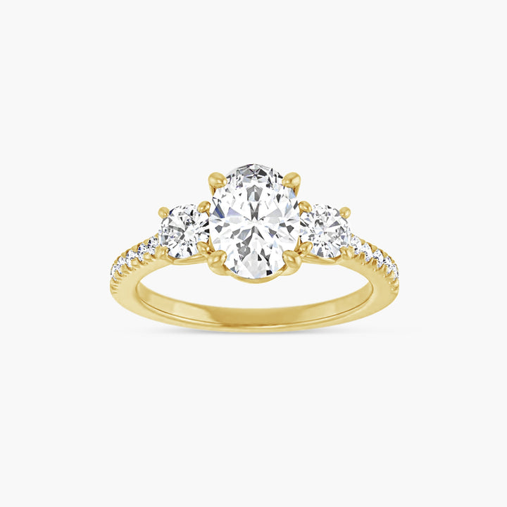 The Three Stone Shiloh Oval Yellow Gold