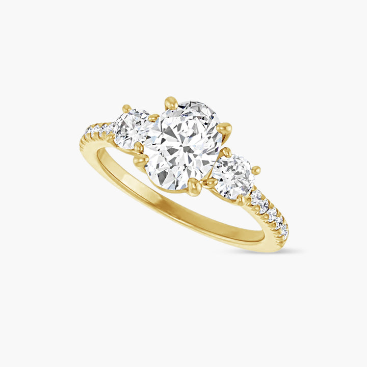 The Three Stone Shiloh Oval Yellow Gold