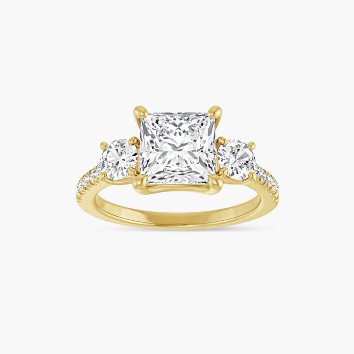 The Three Stone Shiloh Square Yellow Gold