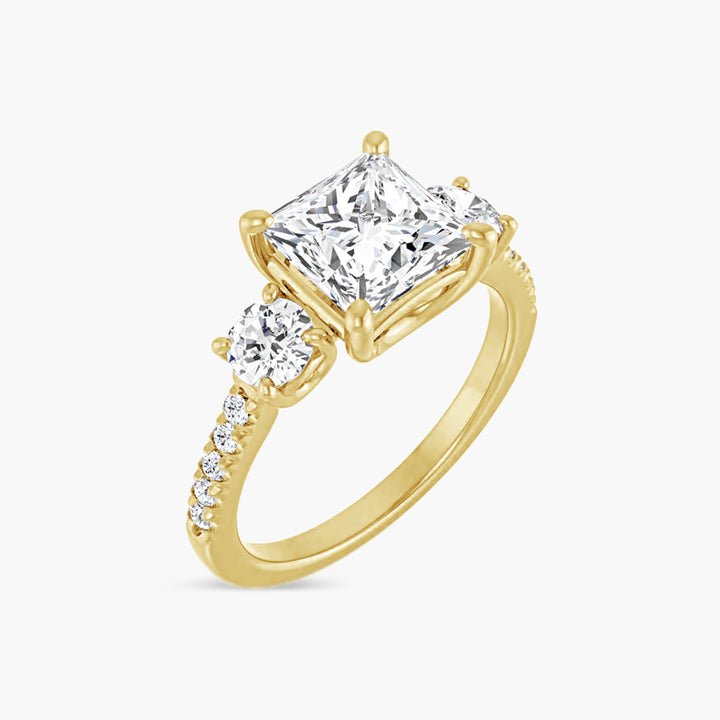 The Three Stone Shiloh Square Yellow Gold