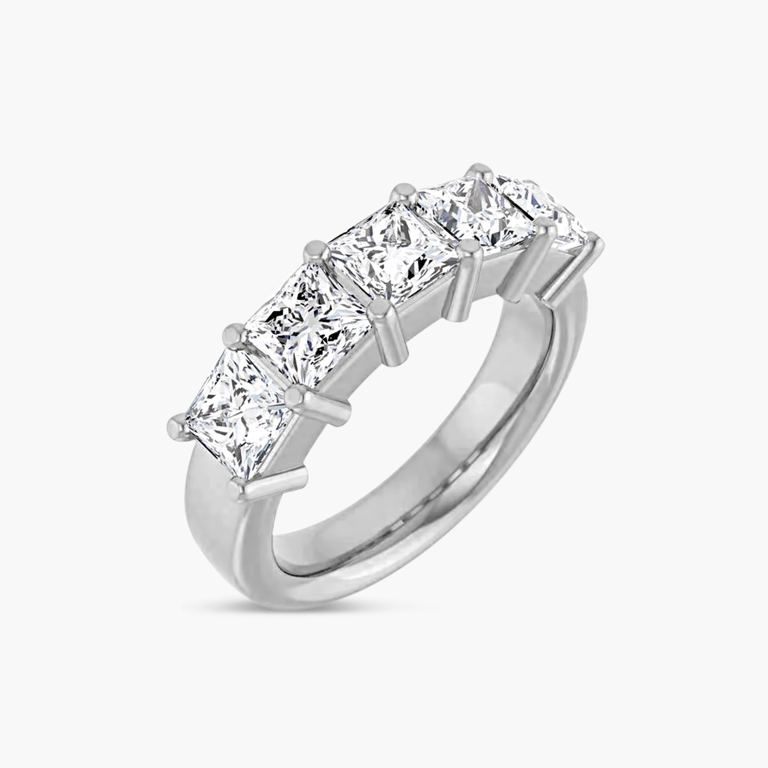 Square Five-Stone Anniversary Band