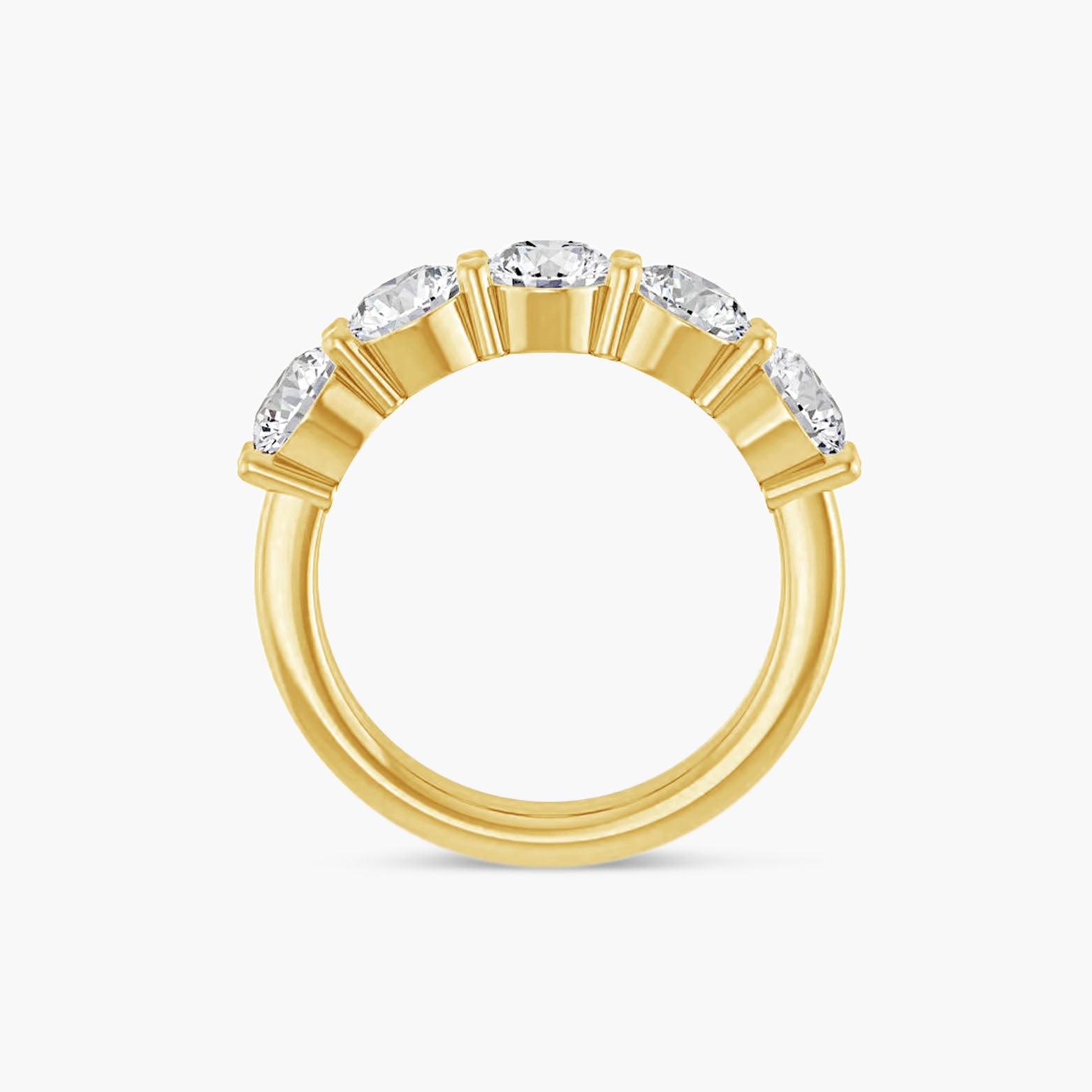 Round Five-Stone Anniversary Band