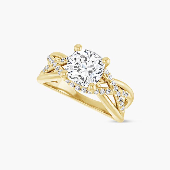 The Accented Liv Cushion Yellow Gold