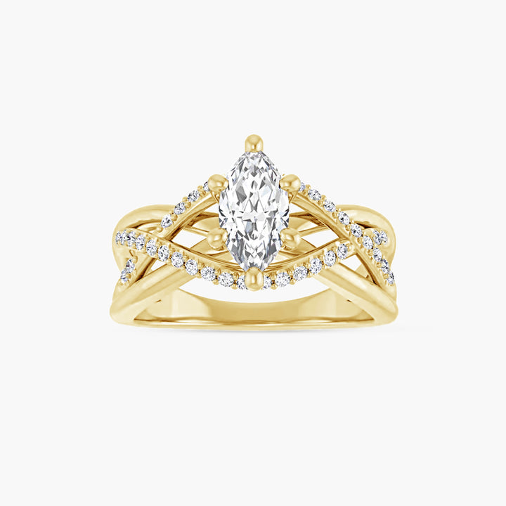 The Accented Liv Marquise  Yellow Gold