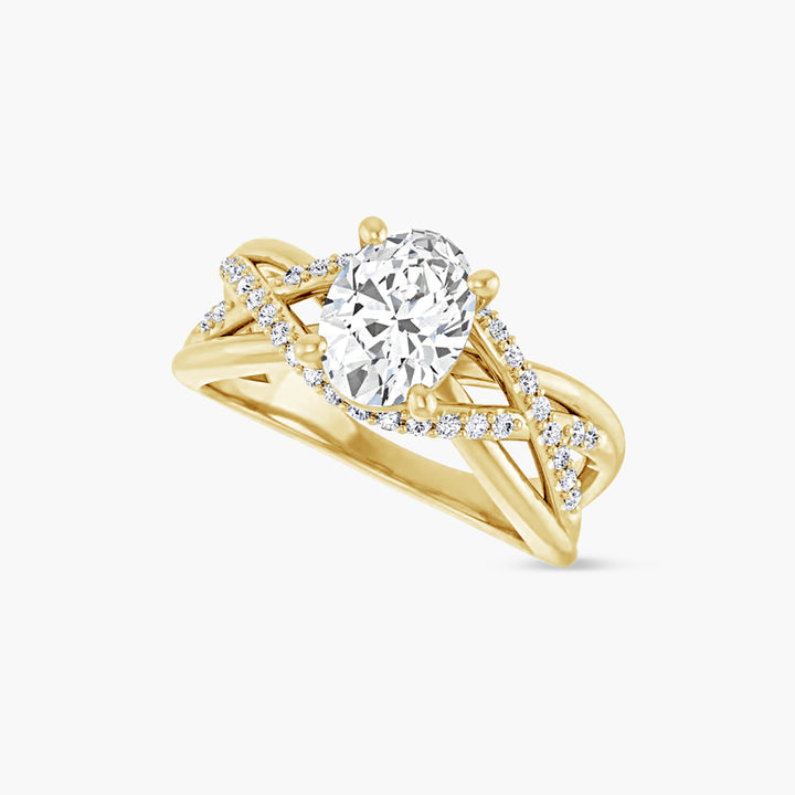 The Accented Liv Oval Yellow Gold