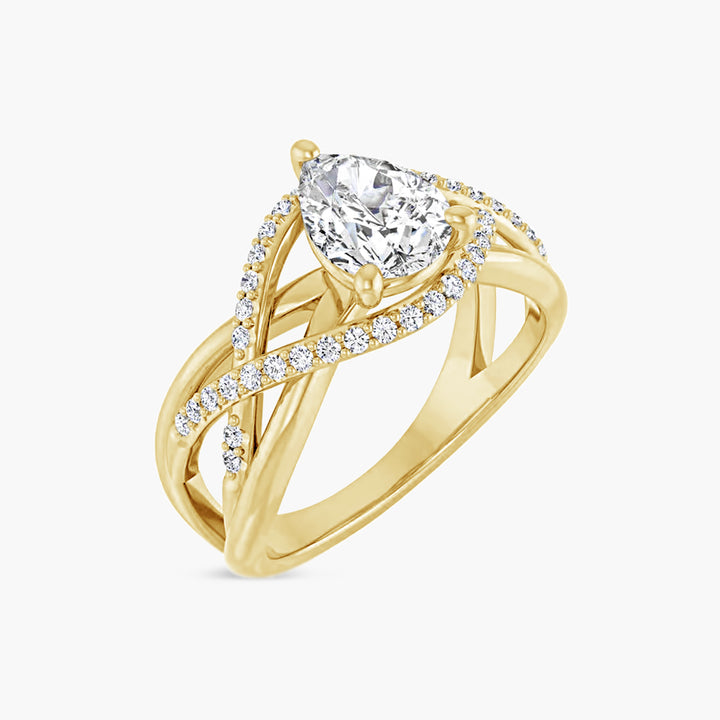 The Accented Liv Pear Yellow Gold