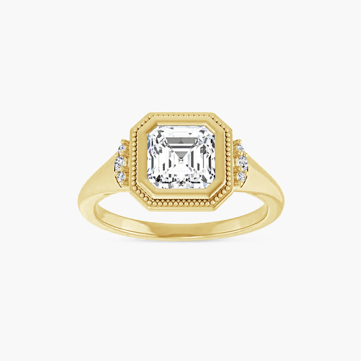 The Bezel-Set Tessa  Asscher Yellow Gold