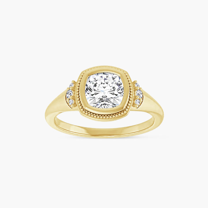 The Bezel-Set Tessa Cushion Yellow Gold