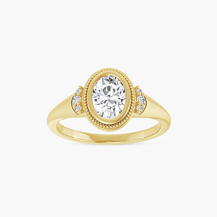 The Bezel-Set Tessa  Oval  Yellow Gold