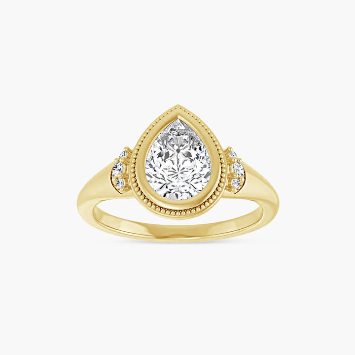 The Bezel-Set Tessa Pear Yellow Gold